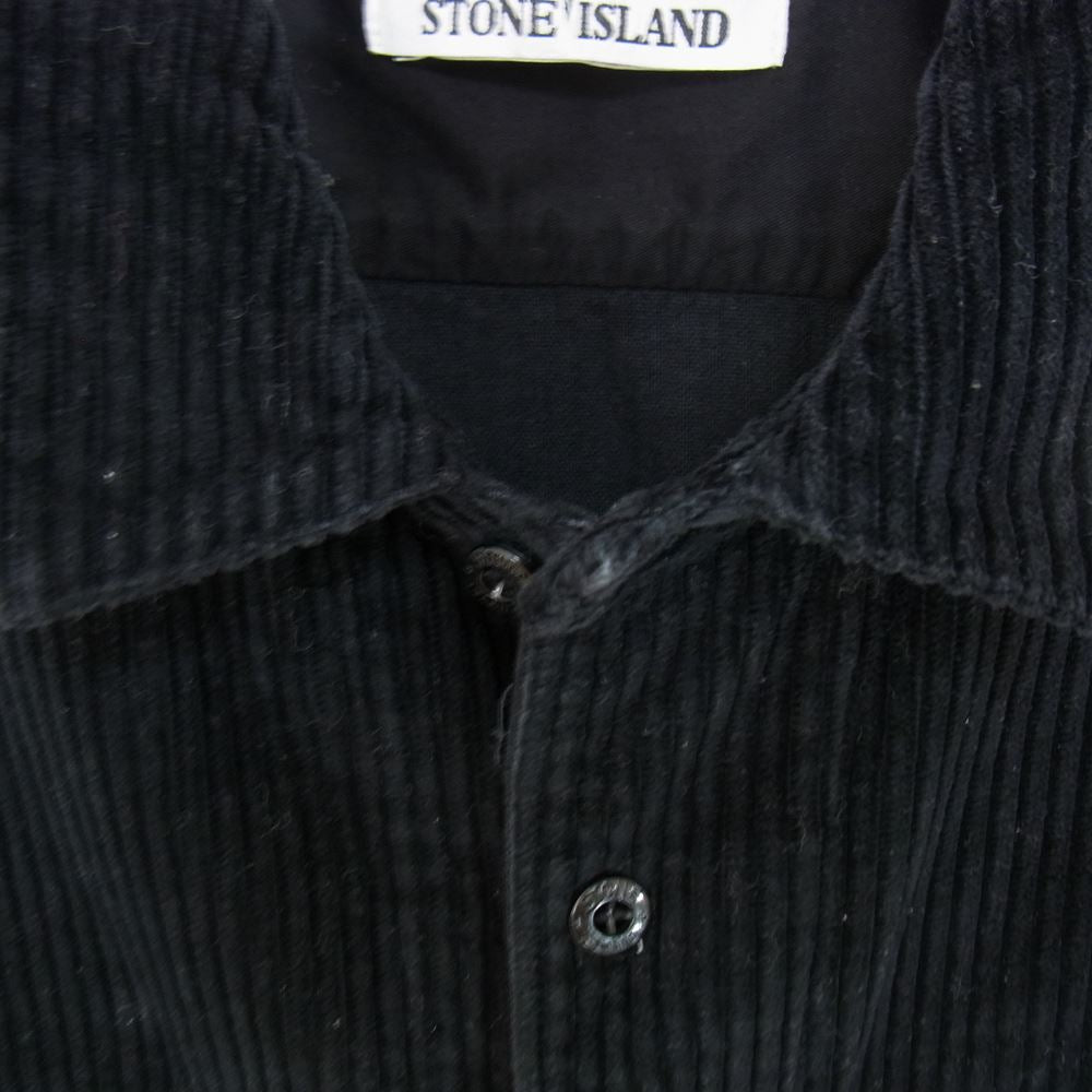 STONE ISLAND ストーンアイランド 751512111 国内正規品 コーデュロイ 長袖 シャツ ブラック系 L【中古】
