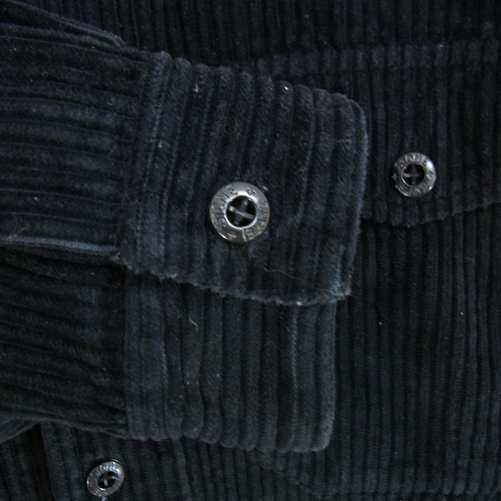 STONE ISLAND ストーンアイランド 751512111 国内正規品 コーデュロイ 長袖 シャツ ブラック系 L【中古】
