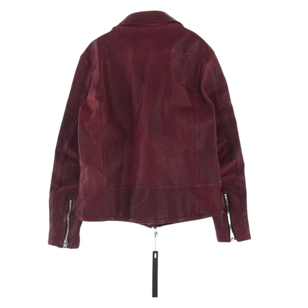 ISAMUKATAYAMA BACKLASH イサムカタヤマバックラッシュ 21SS 1842-03 FRENCH SHOULDER フレンチショルダー 製品染め ダブルライダースジャケット ROSSO レッド系 3（L）【中古】