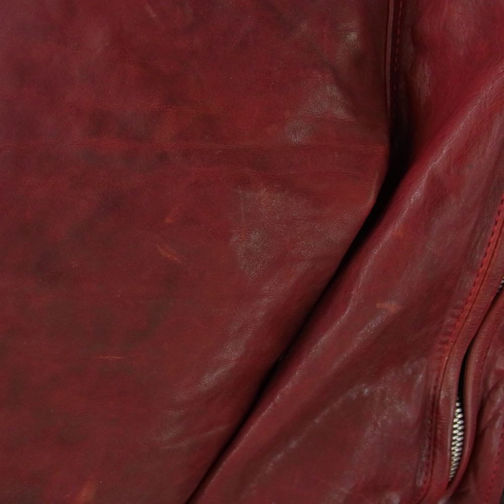ISAMUKATAYAMA BACKLASH イサムカタヤマバックラッシュ 21SS 1842-03 FRENCH SHOULDER フレンチショルダー 製品染め ダブルライダースジャケット ROSSO レッド系 3（L）【中古】