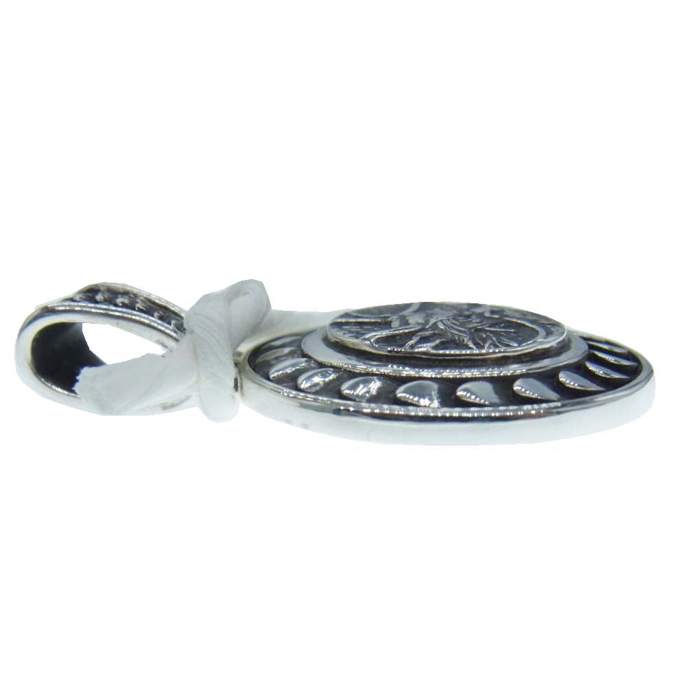 彫銀 シルバー 龍紋 ペンダントトップ シルバー系【中古】