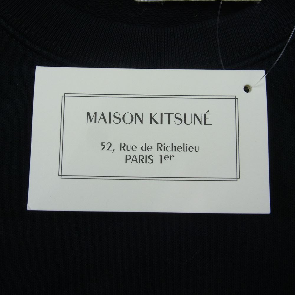 MAISON KITSUNE メゾンキツネ FW00308KM0001 フォックス パッチ トレーナー スウェット ブラック系 L【中古】