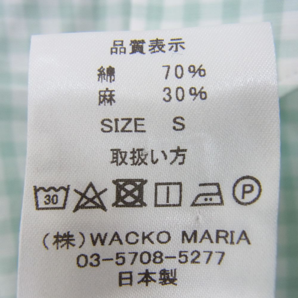 WACKO MARIA ワコマリア ギンガムチェック コットンリネン 半袖シャツ S【中古】