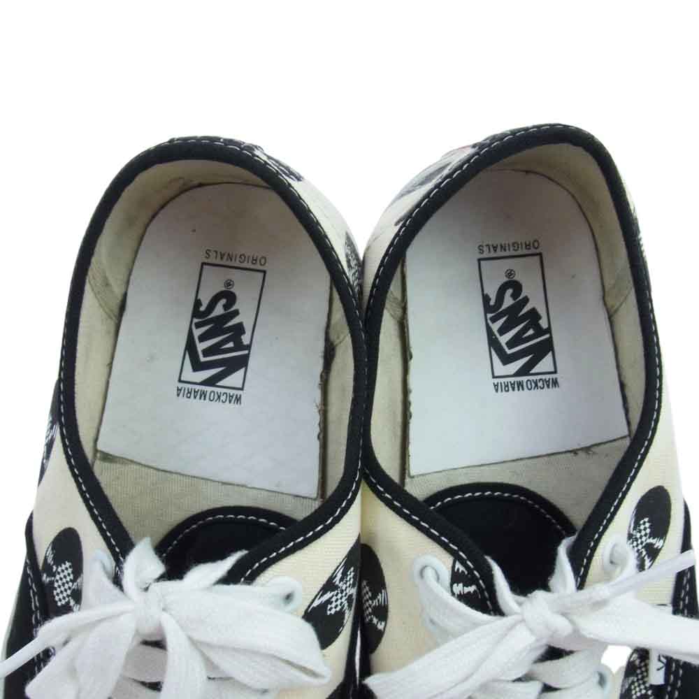 WACKO MARIA ワコマリア VANS OG AUTHENTIC LX バンズ レコード柄 オーセンティック スニーカー ブラック系 ホワイト系【中古】