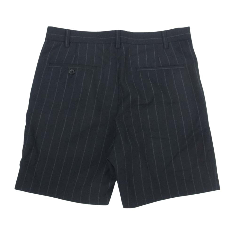 WACKO MARIA ワコマリア 20SS-WMP-PT06 DORMEUIL PLEATED SHORT TROUSERS TYPE-6 ストライプ ショーツ ハーフパンツ ブラック系 M【中古】