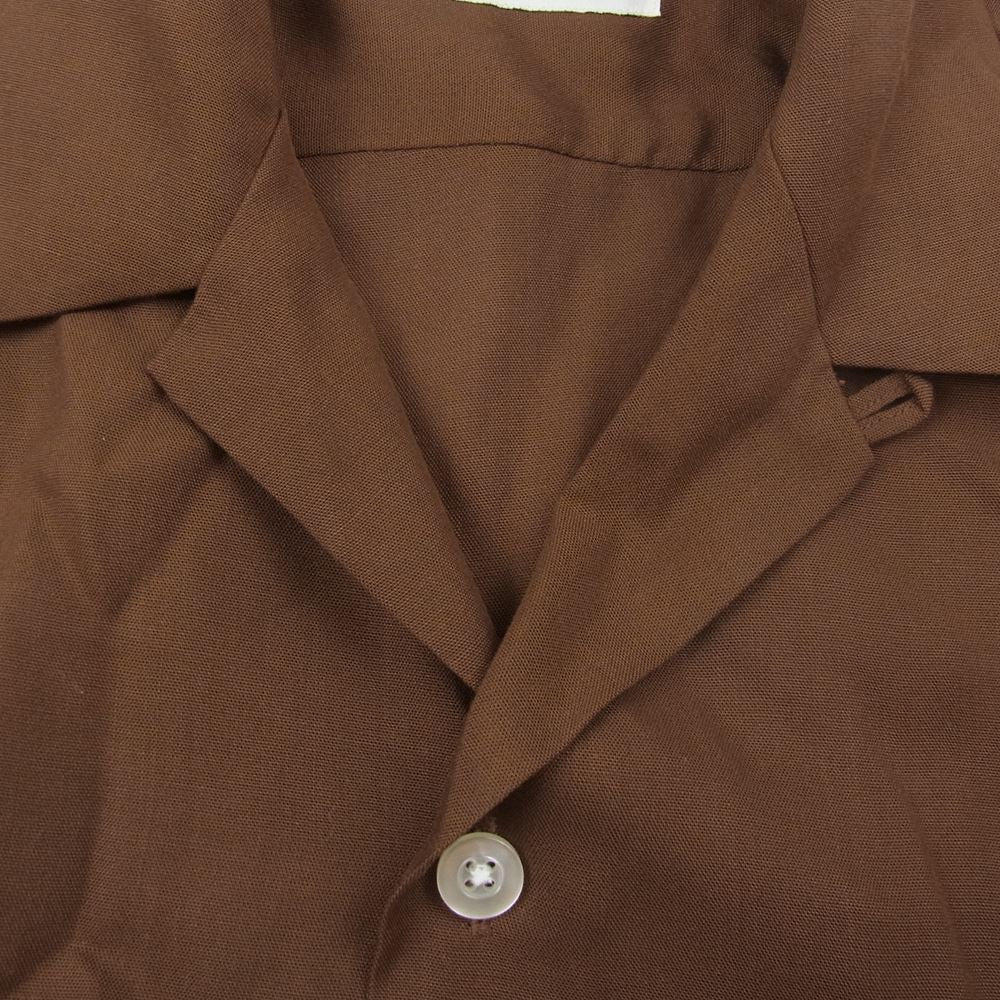 WACKO MARIA ワコマリア リヨセル オープンカラー 長袖シャツ ブラウン系 S【中古】