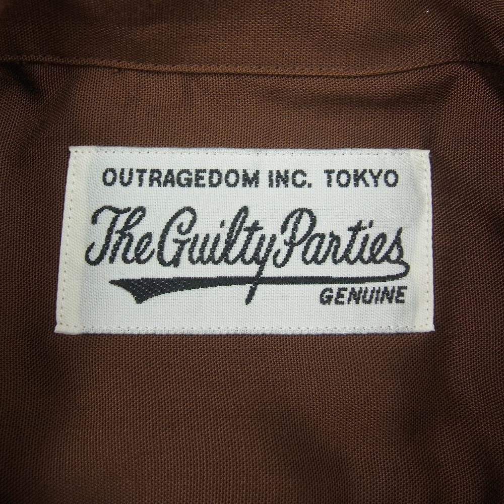 WACKO MARIA ワコマリア リヨセル オープンカラー 長袖シャツ ブラウン系 S【中古】