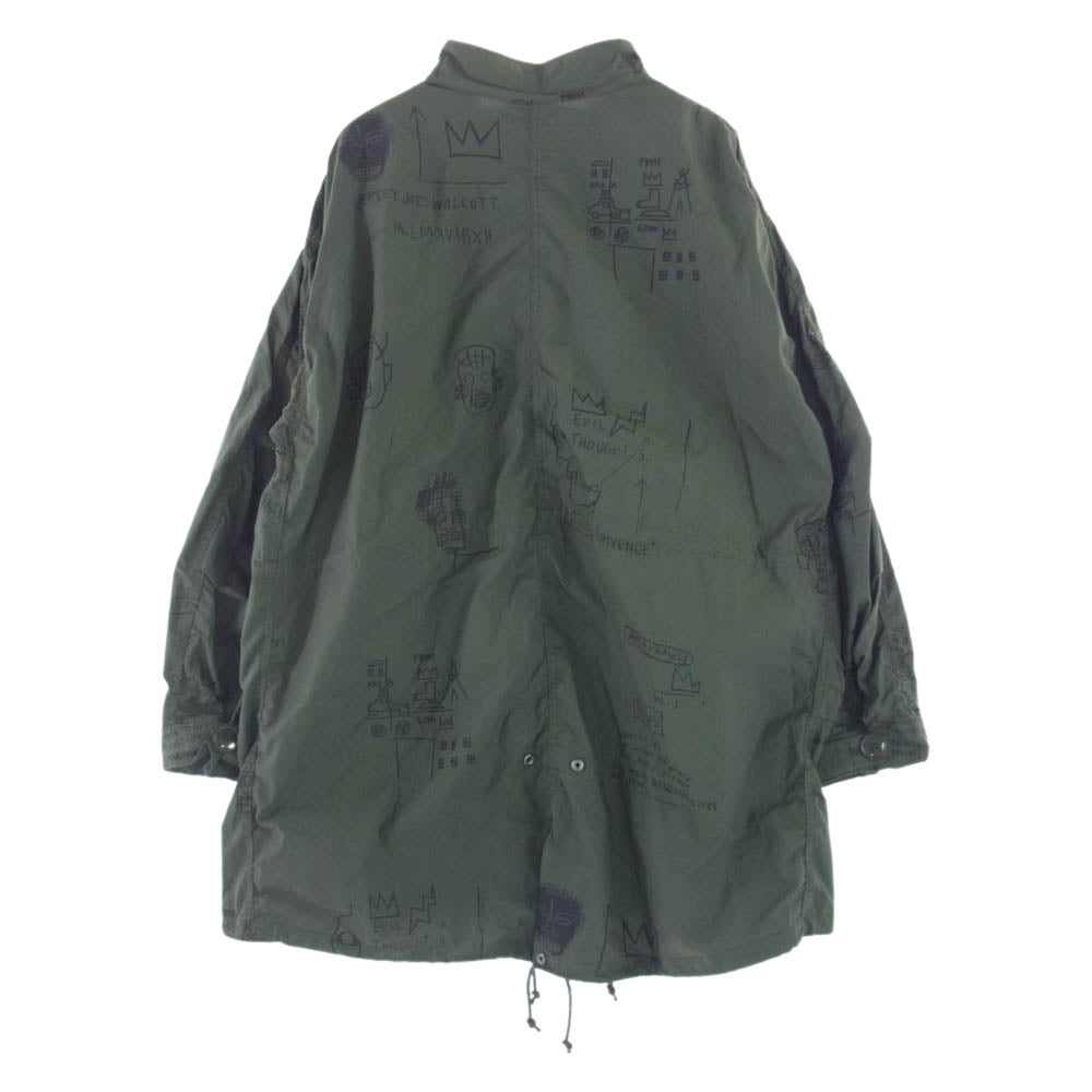 JUNYA WATANABE COMME des GARCONS MAN ジュンヤワタナベコムデギャルソンマン 23SS Jean-Michel Basquiat バスキア 綿ウェザープリント モッズコート カーキ系 XS【美品】【中古】