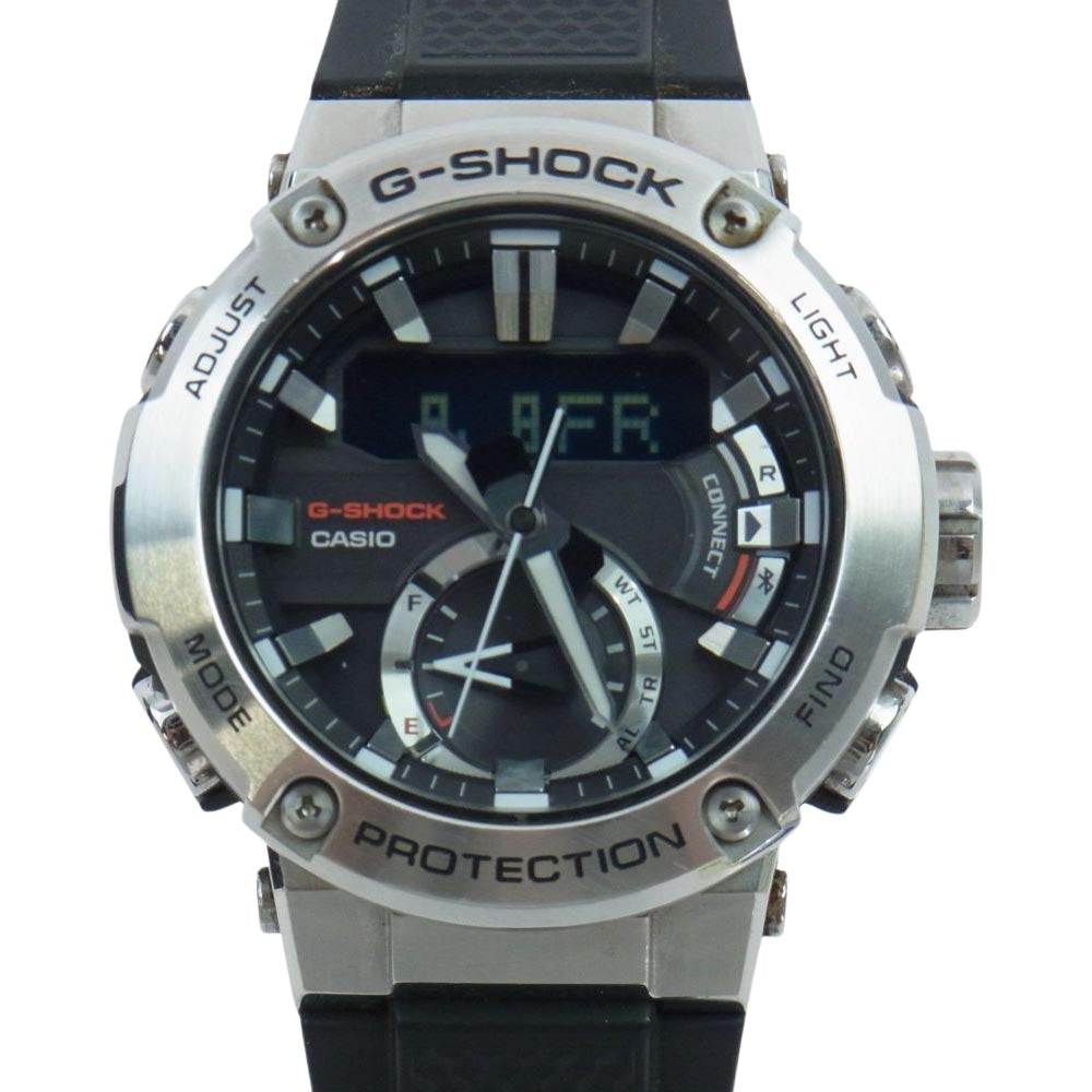 G-SHOCK ジーショック GST-B200 G-STEEL ソーラー カーボン コアガード リストウォッチ 腕時計 シルバー系 ブラック系【中古】