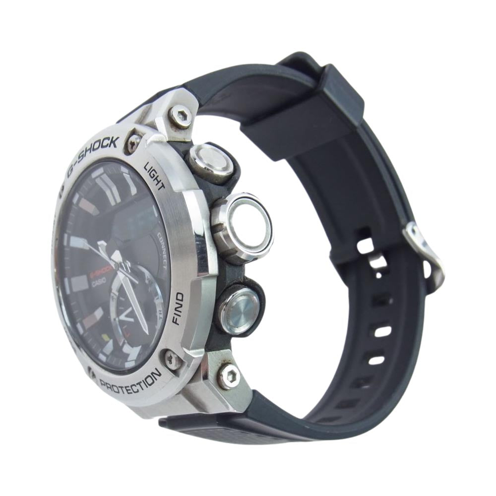 G-SHOCK ジーショック GST-B200 G-STEEL ソーラー カーボン コアガード リストウォッチ 腕時計 シルバー系 ブラック系【中古】