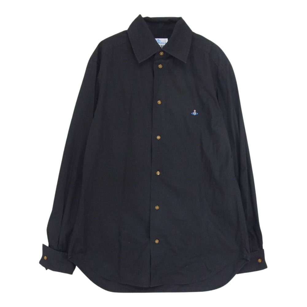 Vivienne WestwoodMAN ヴィヴィアンウエストウッドマン オーブ 刺繍 長袖シャツ ブラック系 3【中古】