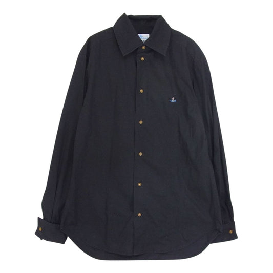 Vivienne WestwoodMAN ヴィヴィアンウエストウッドマン オーブ 刺繍 長袖シャツ ブラック系 3【中古】