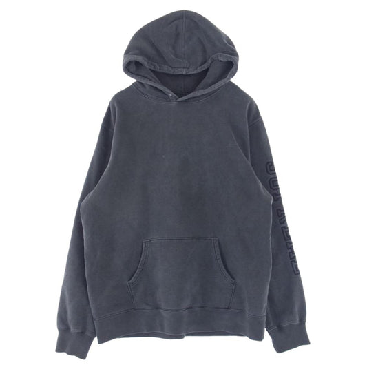 Supreme シュプリーム 15SS Overdyed Hooded Sweatshirt オーバーダイ フーデッド スウェットシャツ プルオーバー パーカー グレー系 L【中古】