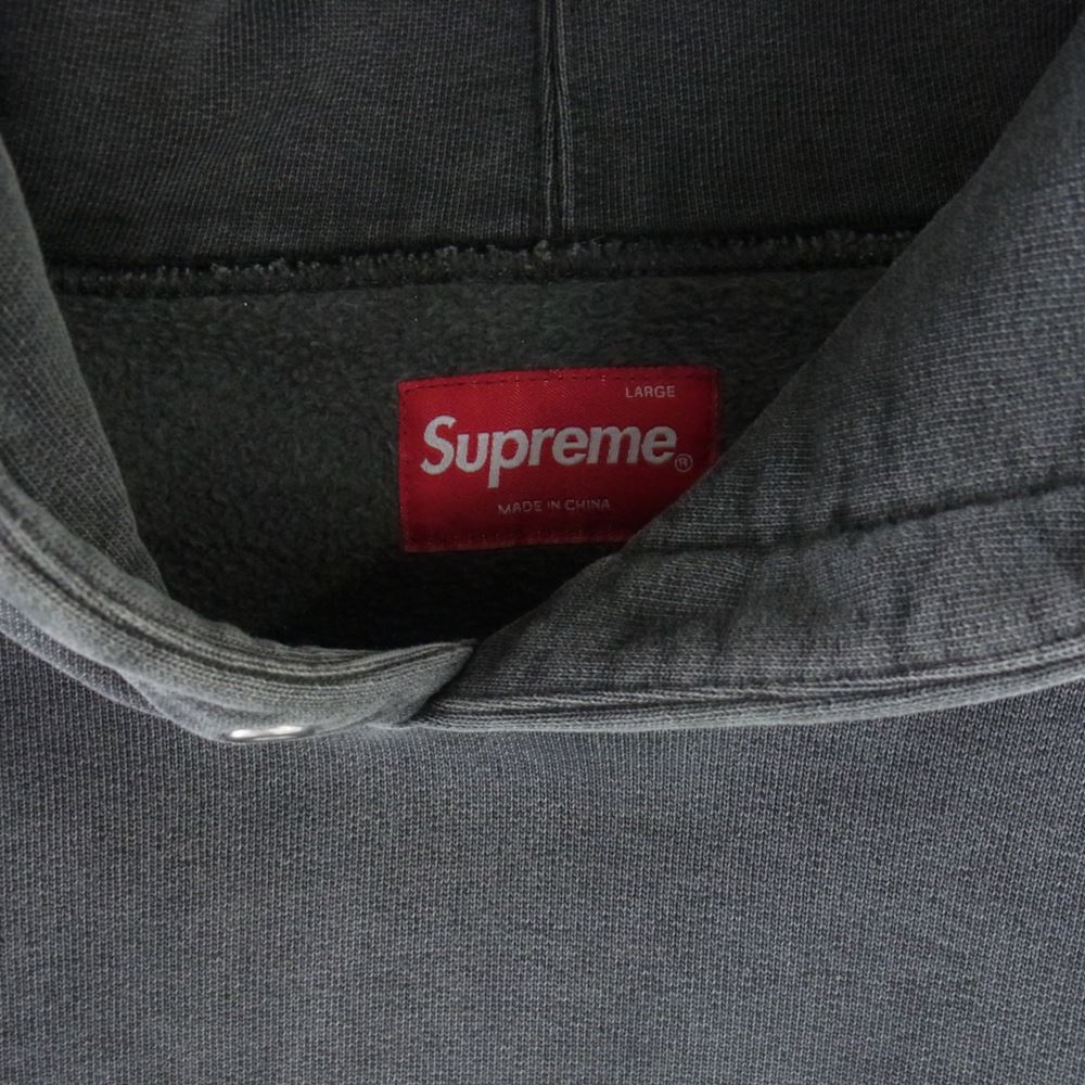 Supreme シュプリーム 15SS Overdyed Hooded Sweatshirt オーバーダイ フーデッド スウェットシャツ プルオーバー パーカー グレー系 L【中古】