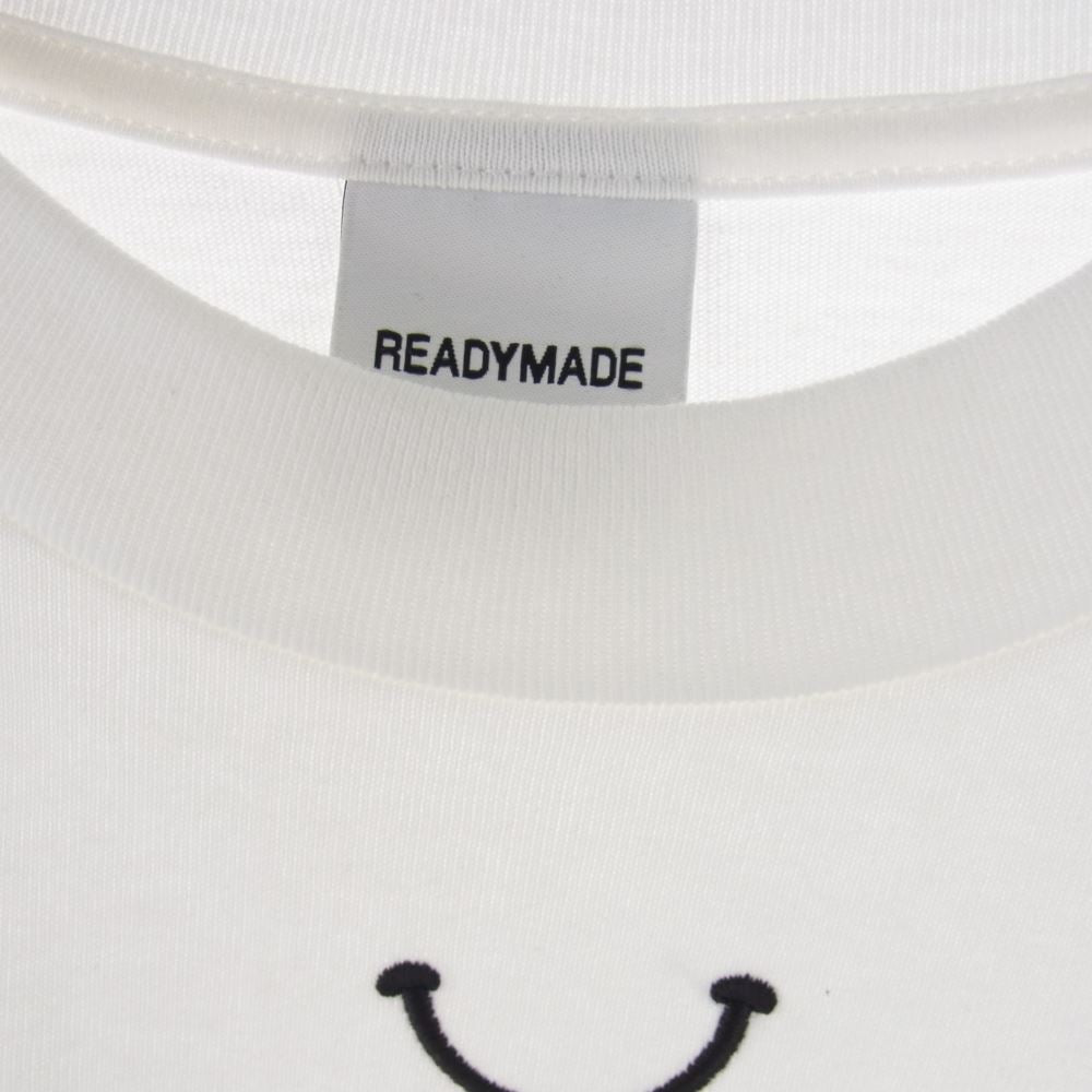 READY MADE レディメイド RE-CO-WH-00-00-244 スマイルロゴ バックプリント コットン 半袖 Tシャツ ホワイト系 M【極上美品】【中古】
