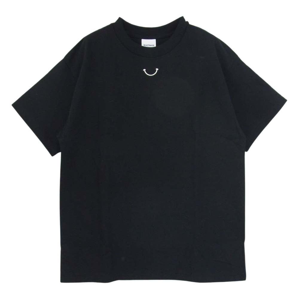 READY MADE レディメイド RE-CO-BK-00-00-244 スマイルロゴ バックプリント コットン 半袖 Tシャツ ブラック系 M【極上美品】【中古】