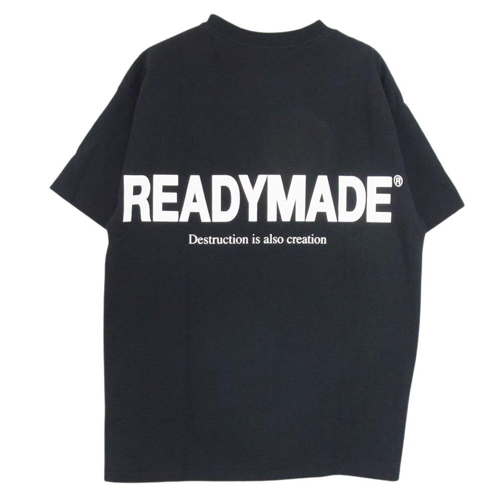 READY MADE レディメイド RE-CO-BK-00-00-244 スマイルロゴ バックプリント コットン 半袖 Tシャツ ブラック系 M【極上美品】【中古】