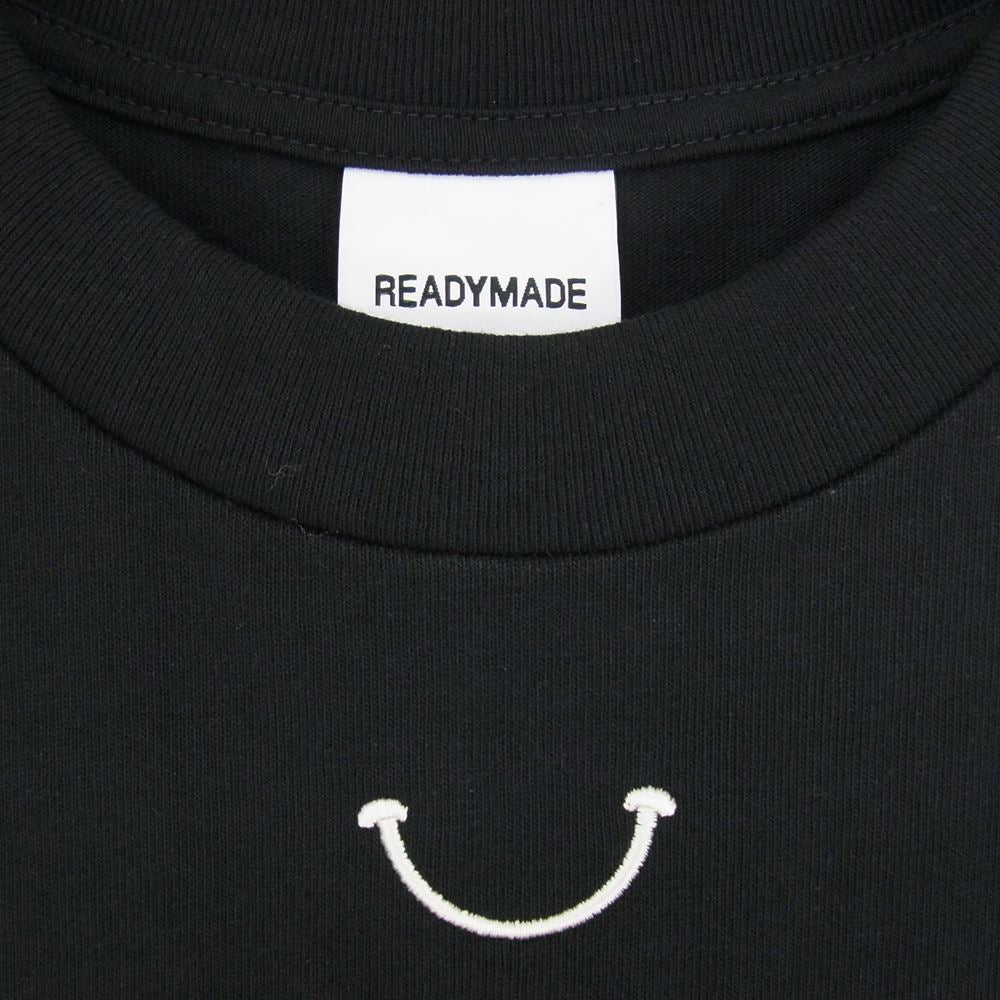READY MADE レディメイド RE-CO-BK-00-00-244 スマイルロゴ バックプリント コットン 半袖 Tシャツ ブラック系 M【極上美品】【中古】