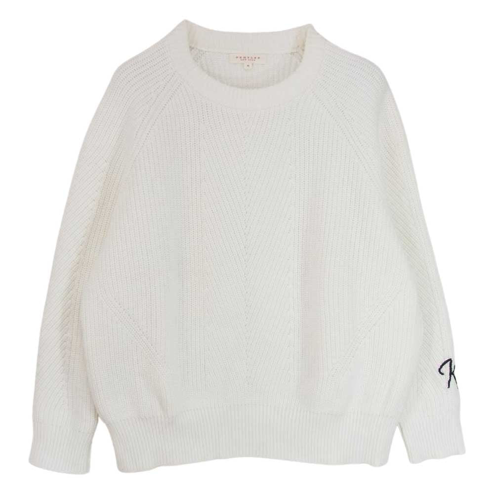 デミリー 9910800047 Chelsea Cotton Sweater 袖アルファベット 刺繍 コットン リブ ニット ホワイト系 M【中古】