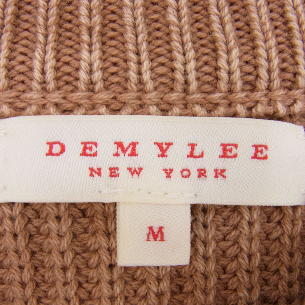 デミリー Chelsea Cotton Sweater 袖アルファベット 刺繍 コットン リブ ニット ブラウン系 M【中古】