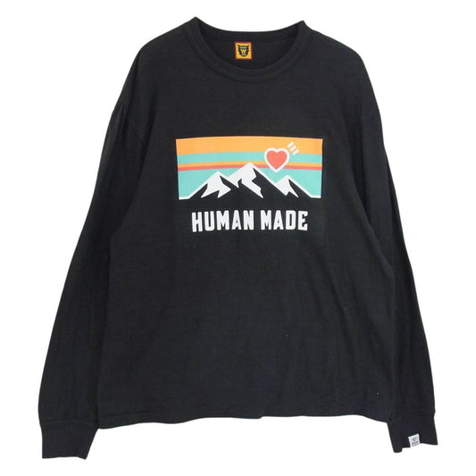 HUMAN MADE ヒューマンメイド Snow Mountain l/s tee リングスリーブ Tシャツ カットソー チャコール系 L【中古】