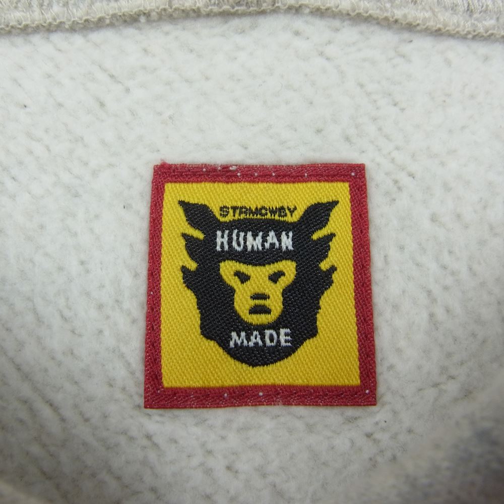 HUMAN MADE ヒューマンメイド HMMD Hooded Sweatshirt プリント ジップ パーカー グレー系 L【中古】