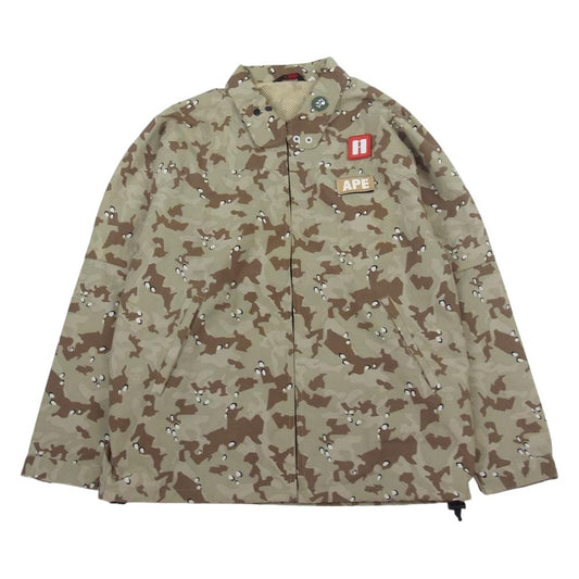 A BATHING APE アベイシングエイプ ワッペン チョコチップカモ ミリタリー ジャケット カーキ系 M【中古】