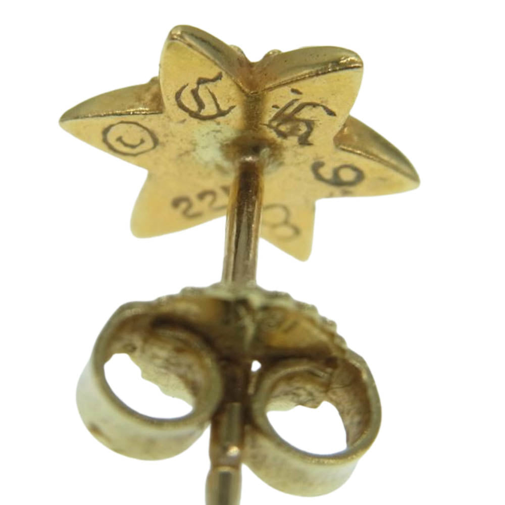 CHROME HEARTS クロムハーツ（原本無） 22K CO STAR DMND スタースタッド ゴールド ピアス ゴールド系【中古】