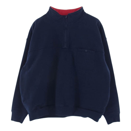 Supreme シュプリーム 22AW  Washed Half Zip ウオッシュド ハーフ ジップ スウェット  ネイビー系 M【美品】【中古】