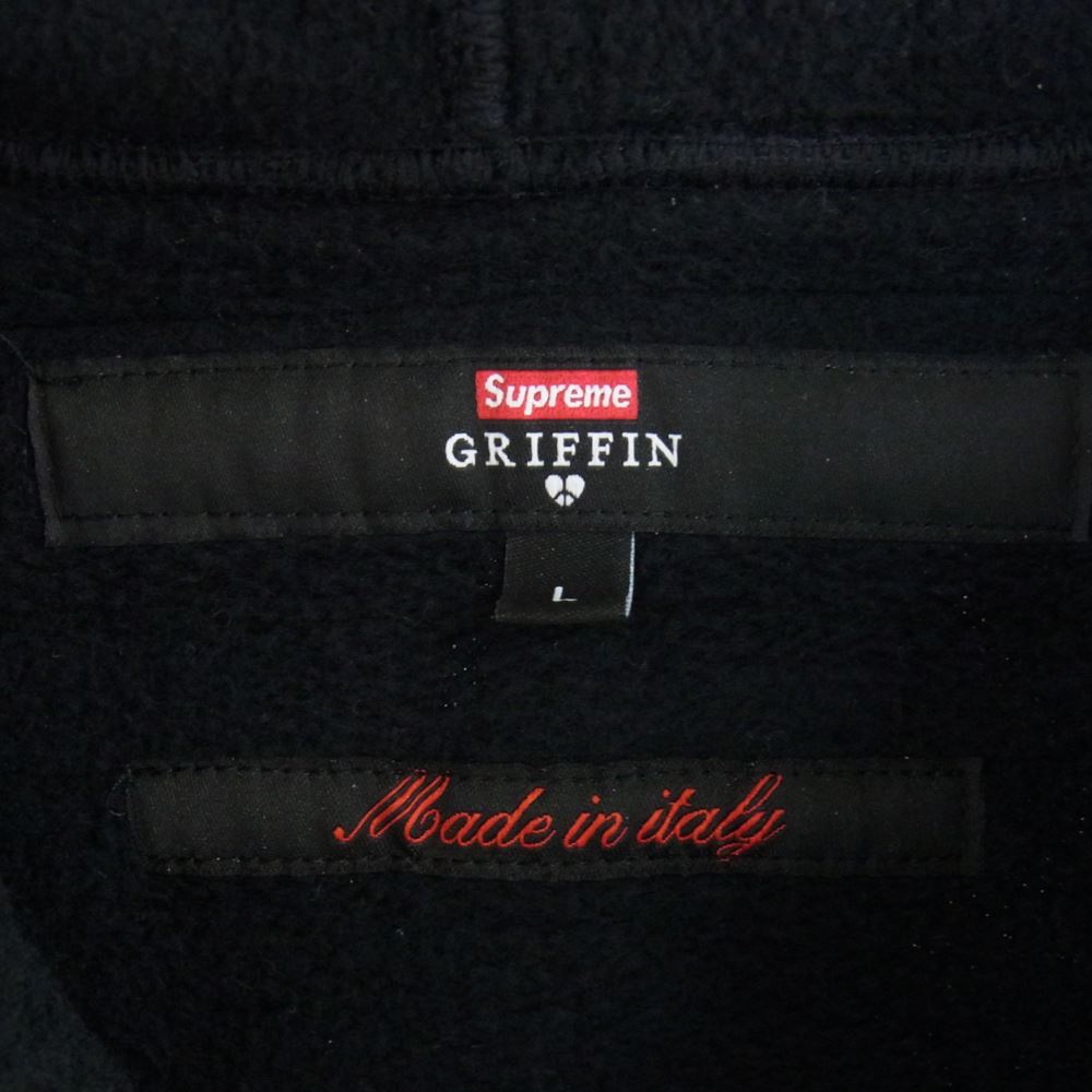 Supreme シュプリーム 22AW  Griffin Zip Up Hooded Sweat グリフィン ジップアップ スウェット パーカー 裏起毛 ブラック系 L【美品】【中古】