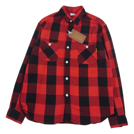 STANDARD CALIFORNIA スタンダードカリフォルニア SD Flannel Check Shirt フランネル チェック シャツ レッド系 L【極上美品】【中古】