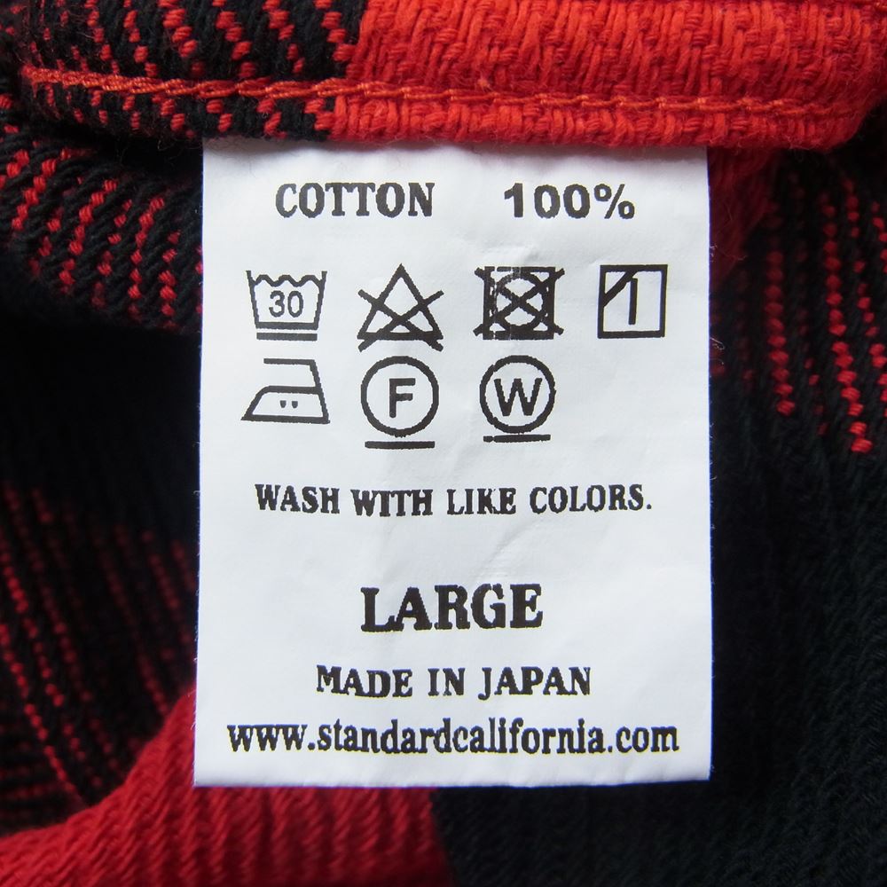 STANDARD CALIFORNIA スタンダードカリフォルニア SD Flannel Check Shirt フランネル チェック シャツ レッド系 L【極上美品】【中古】