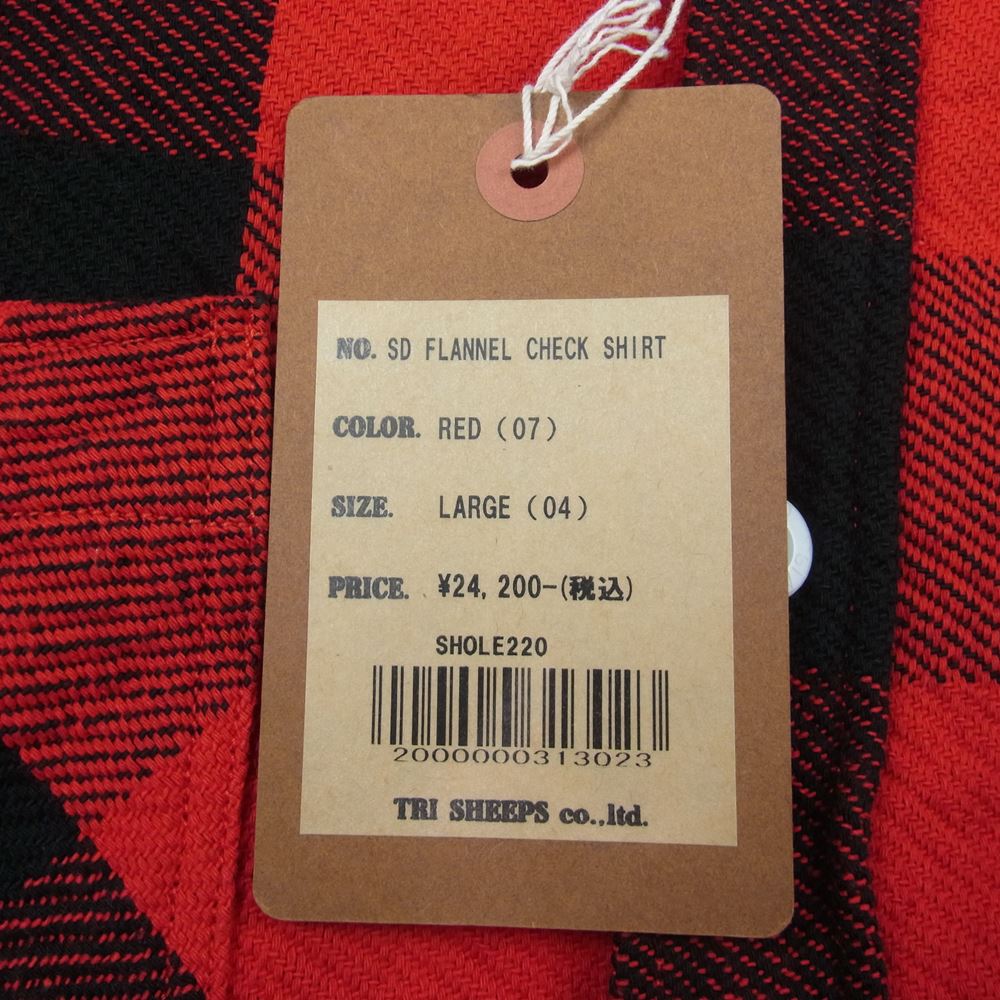 STANDARD CALIFORNIA スタンダードカリフォルニア SD Flannel Check Shirt フランネル チェック シャツ レッド系 L【極上美品】【中古】