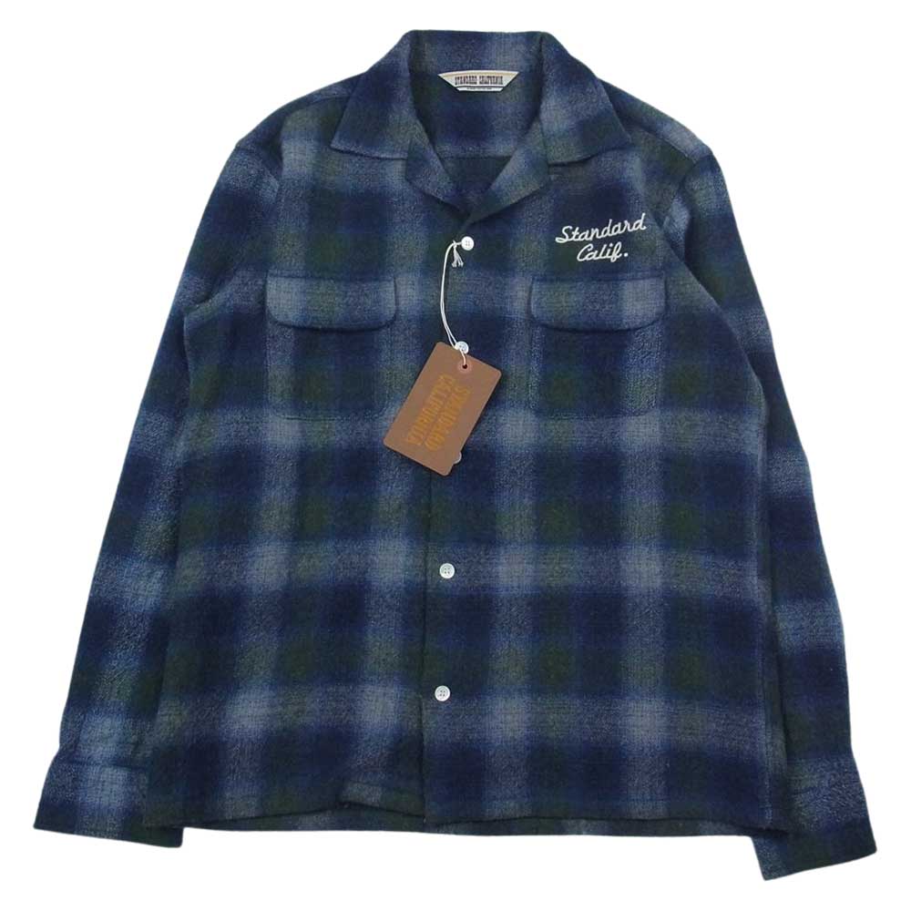 STANDARD CALIFORNIA スタンダードカリフォルニア SD Wool Check Shirt ウール チェック シャツ ブルー系 M【極上美品】【中古】