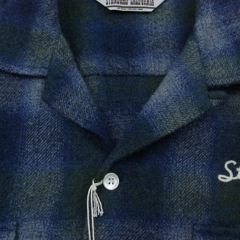 STANDARD CALIFORNIA スタンダードカリフォルニア SD Wool Check Shirt ウール チェック シャツ ブルー系 M【極上美品】【中古】