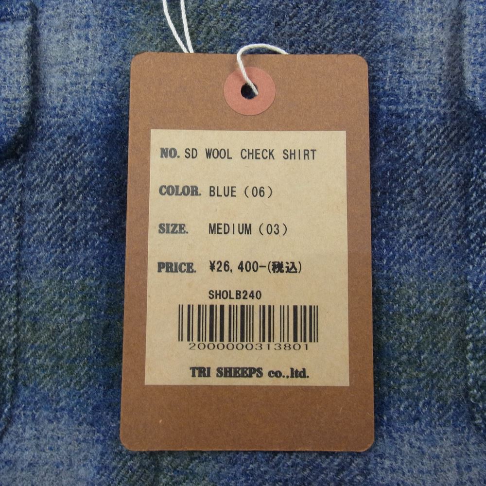 STANDARD CALIFORNIA スタンダードカリフォルニア SD Wool Check Shirt ウール チェック シャツ ブルー系 M【極上美品】【中古】