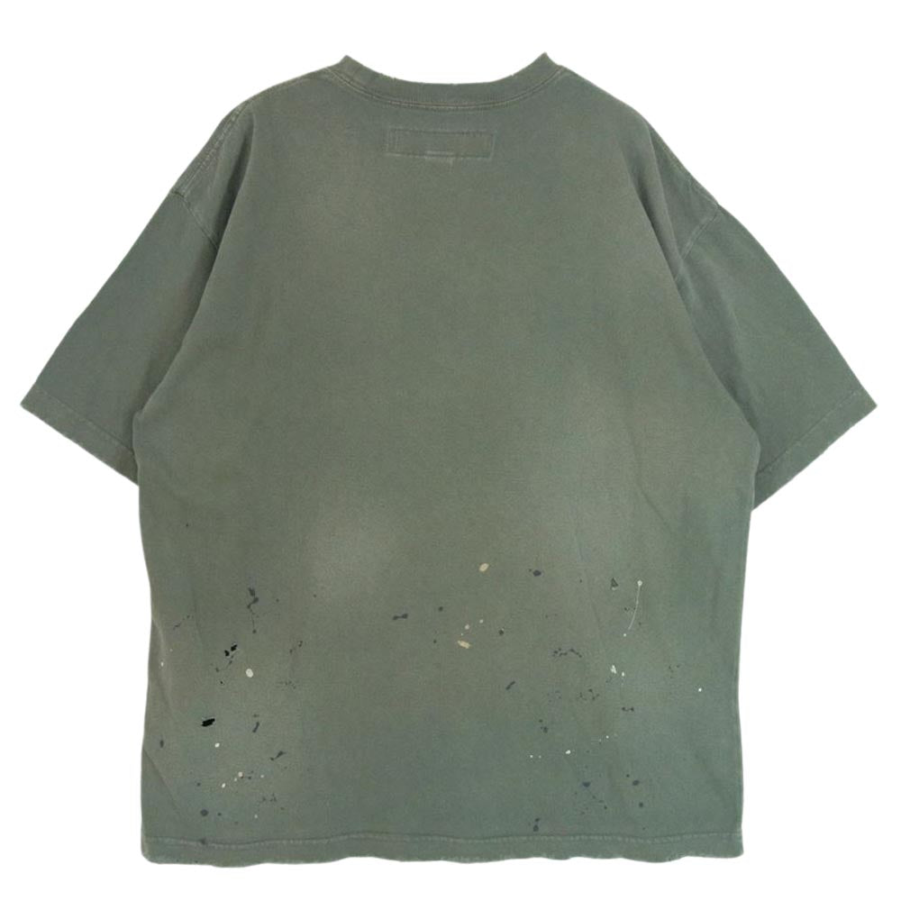 NEIGHBORHOOD ネイバーフッド 23AW 2320KNH-CSM04 DAMAGE CREWNECK SS 硫化染め コットン天竺 ダメージ加工 半袖 Tシャツ  グリーン系 S【新古品】【未使用】【中古】