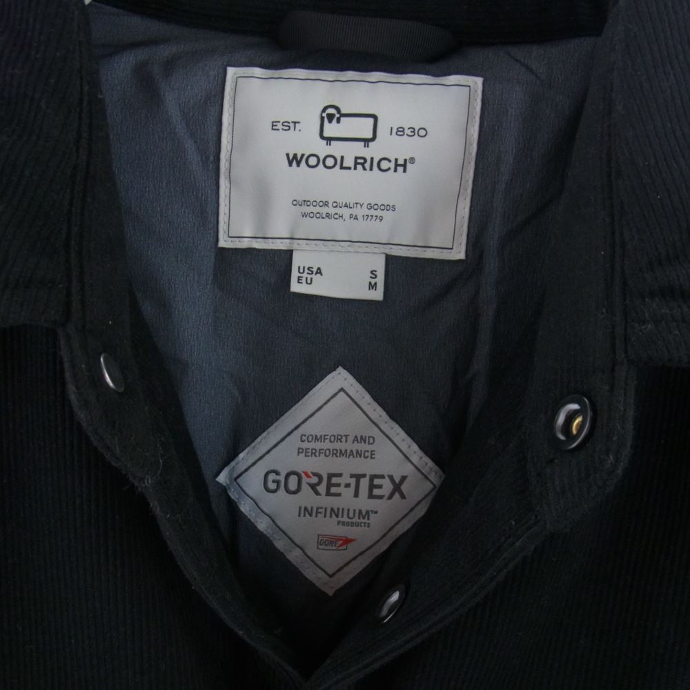 WOOLRICH ウールリッチ WJOU0067 CORDUROY INSULATION SHIRT コーデュロイ インサレーション 中綿 シャツ ジャケット ブラック系 USA:S・EU:M【中古】