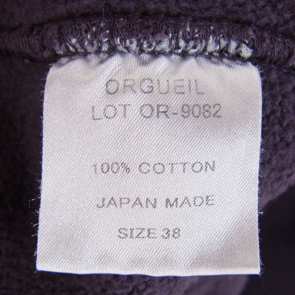 ORGUEIL オルゲイユ OR-9082 Zip-up Sweat Shirt ジップアップ スウェット ネイビー系 38【中古】