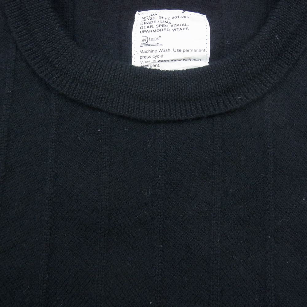 WTAPS ダブルタップス TSDT-CS-M03 WOOL KNTS シャドウ ライン ウール ニット  ブラック系【中古】