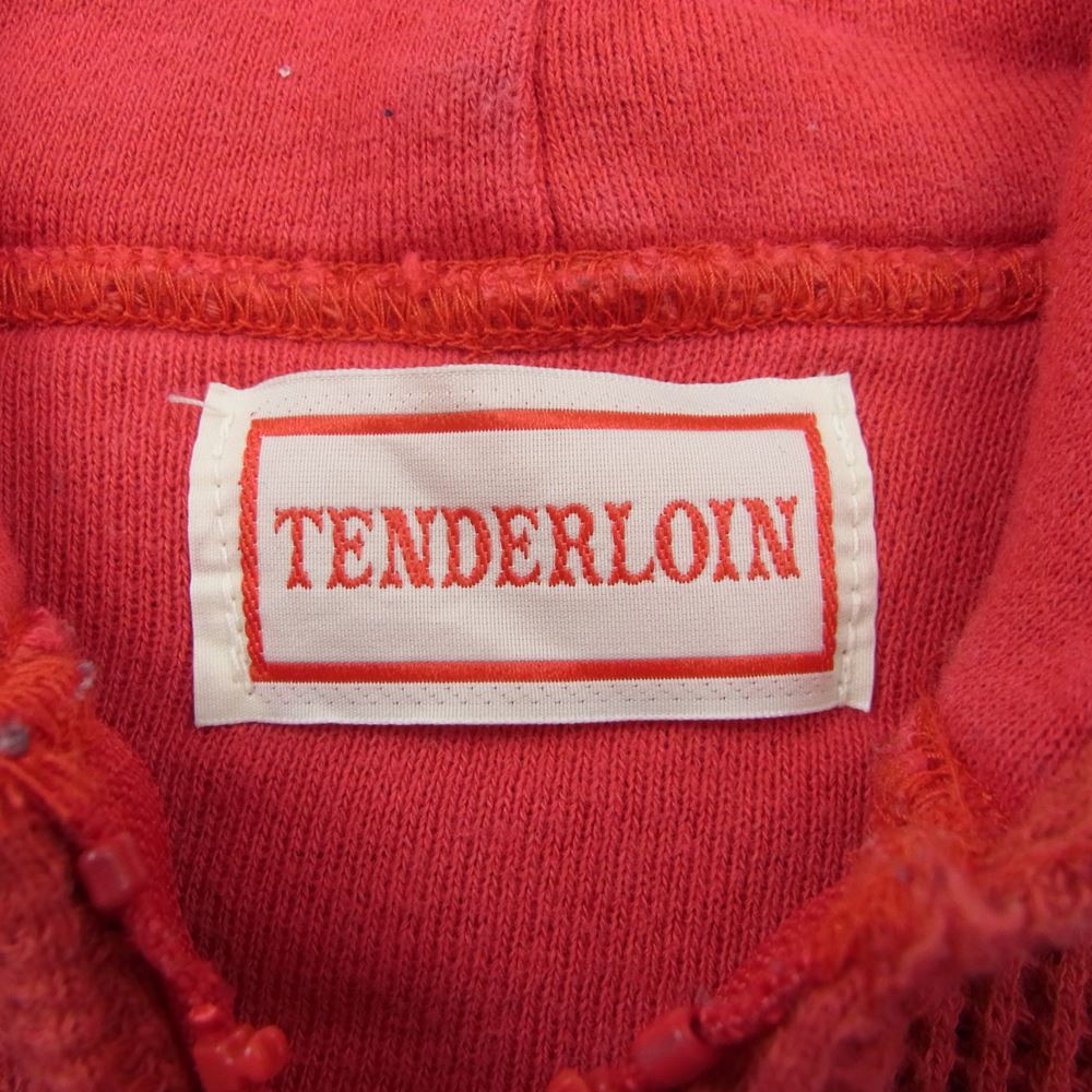 TENDERLOIN テンダーロイン ZIP PARKA ワッフル サーマル ジップアップ パーカー レッド系【中古】