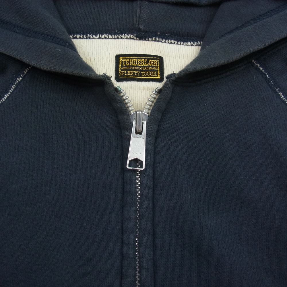 TENDERLOIN テンダーロイン ZIP PARKA 無地 裏地サーマル ジップ アップ スウェット パーカー ネイビー系【中古】