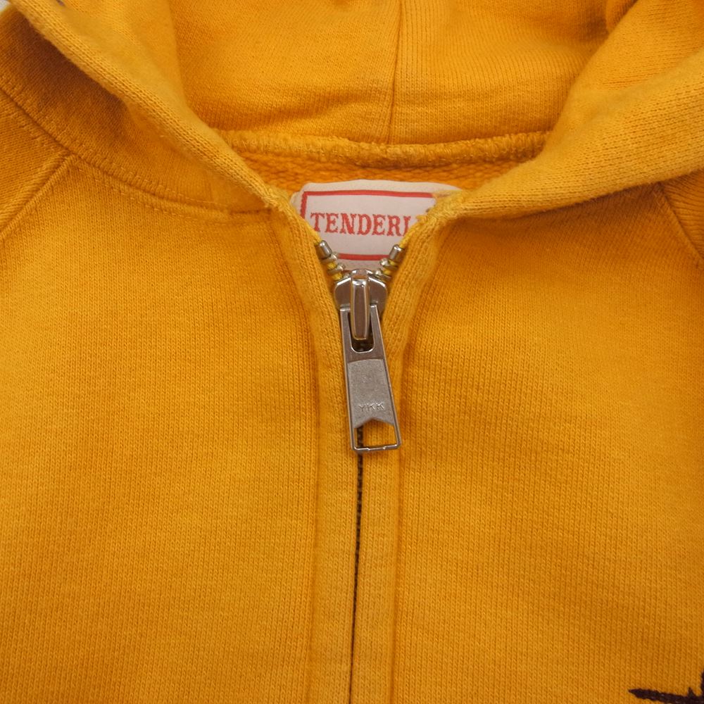 TENDERLOIN テンダーロイン ZIP PARKA ロゴ 刺繍 ジップ アップ スウェット パーカー イエロー系【中古】