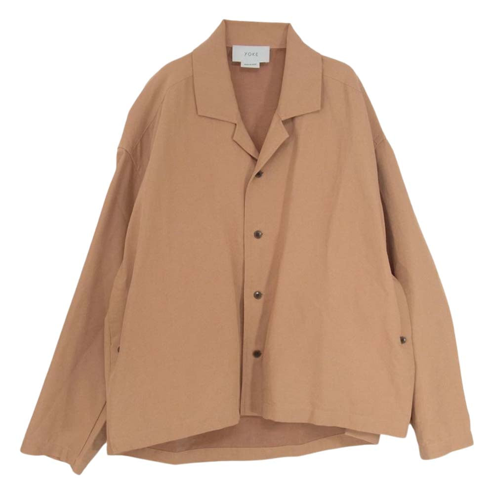 ヨーク 19SS YK19SS0030B テンセル コットン オープンカラー 長袖 シャツ ブラウン系 S【中古】