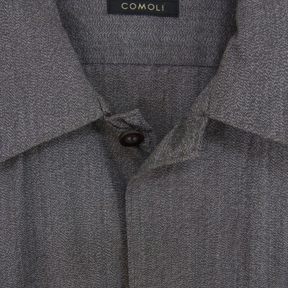COMOLI コモリ 20AW  S03-02005  ヨリ杢 オープンカラー シャツ  グレー系 1【極上美品】【中古】