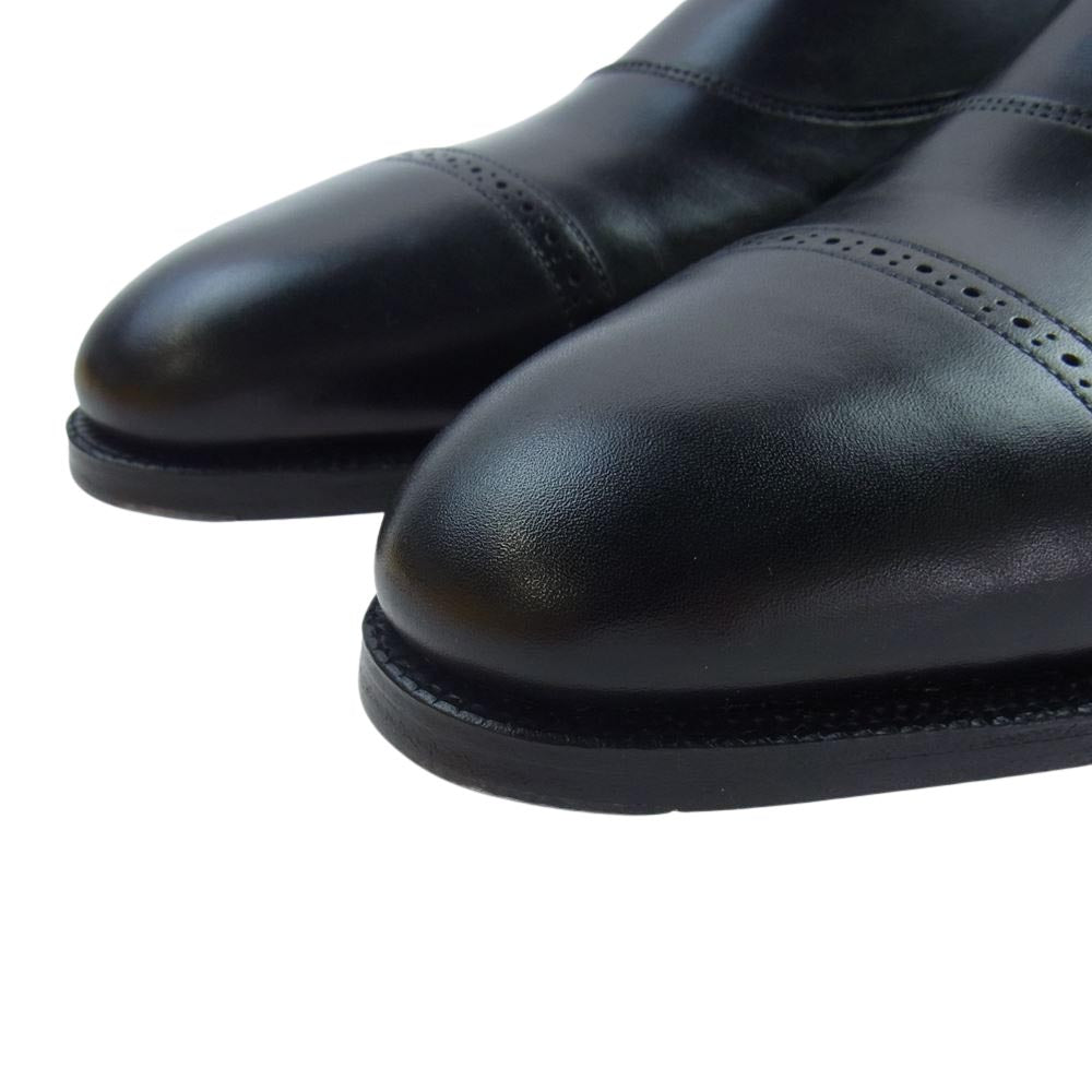 John Lobb ジョンロブ BEAKLEY オックスフォードカーフ パンチドキャップトゥ シングルモンクストラップ シューズ ブラック系 6E【美品】【中古】