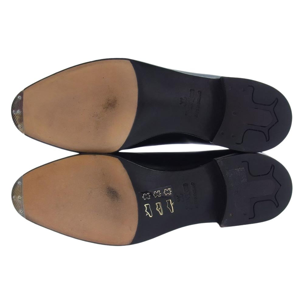 John Lobb ジョンロブ BEAKLEY オックスフォードカーフ パンチドキャップトゥ シングルモンクストラップ シューズ ブラック系 6E【美品】【中古】