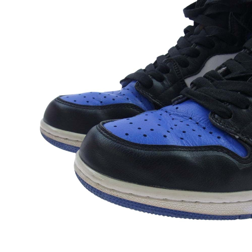NIKE ナイキ 555088-041 JORDAN 1 RETRO HIGH OG ROYAL TOE エアジョーダン 1 レトロ ハイ オリジナル ロイヤル トゥ スニーカー ブラック系 ホワイト系 ブルー系 28.5cm【中古】