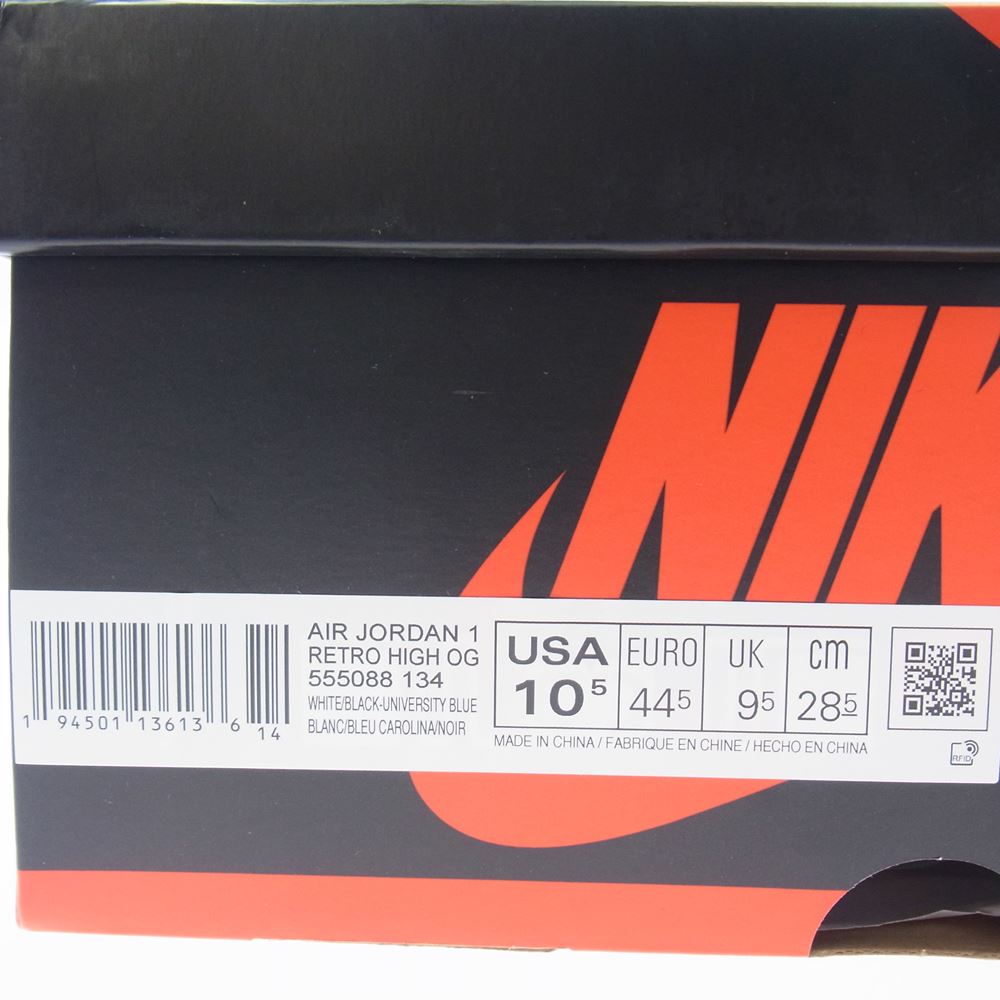 NIKE ナイキ 555088-134 Air Jordan 1 High OG University Blue エアジョーダン1 ハイ OG ユニバーシティブルー スニーカー ホワイト系 ライトブルー系 28.5cm【中古】