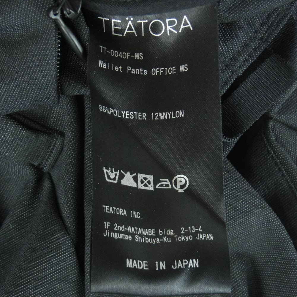 TEATORA テアトラ 20SS TT-004OF-MS WALLET PANTS MOTION STRUCTURE ウォレット パンツ モーション ストラクチャー スマートセキュリティー ブラック系 3【美品】【中古】